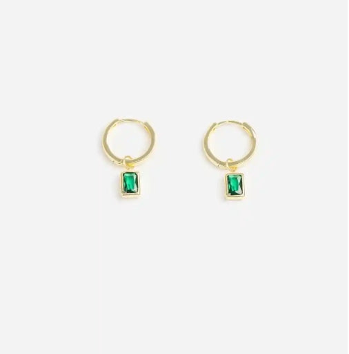 Rosy Earrings – Gold with Green