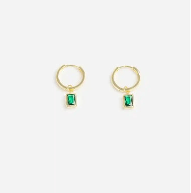 Rosy Earrings – Gold with Green