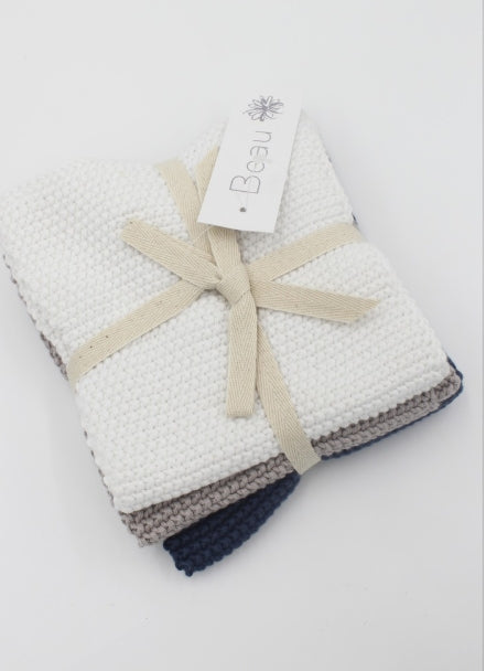 Wash Cloths set of 3 - Navy Set