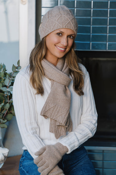 Hotham Cashmere/Wool beanie - Walnut