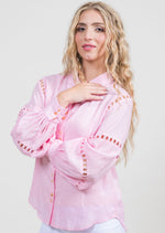 Trisha Tyler Pink Cut Out Blouse