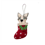 Pashom Husky in Stocking hanging decoration