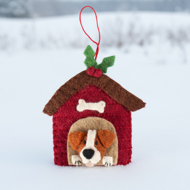 Pashom Jack Russell in Kennel Christmas decoration
