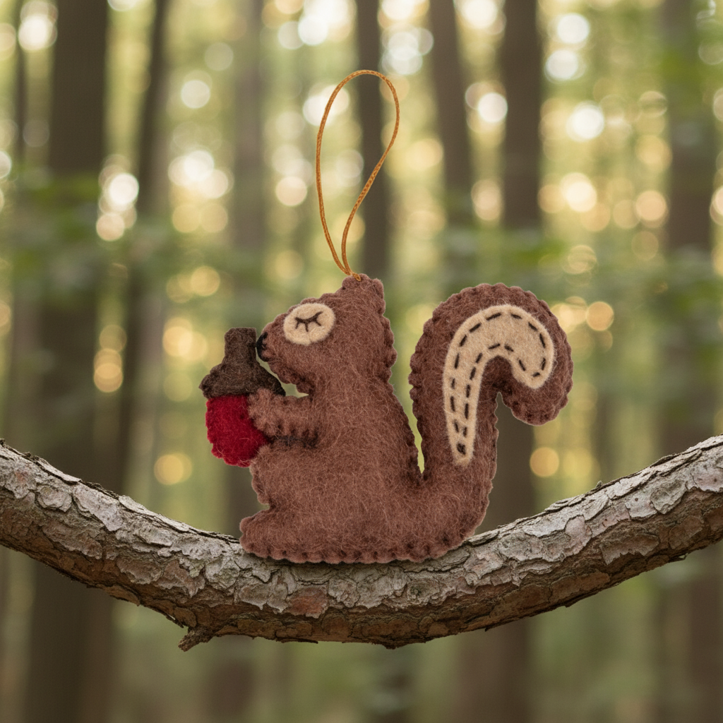 Pashom Hanging Christmas squirrel with acorn