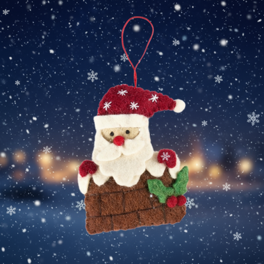 Pashom Santa in Chimney hanging decoration