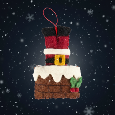 Pashom Upside down Santa in Chimney hanging decoration