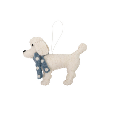 Pashom French Poodle with blue scarf decoration