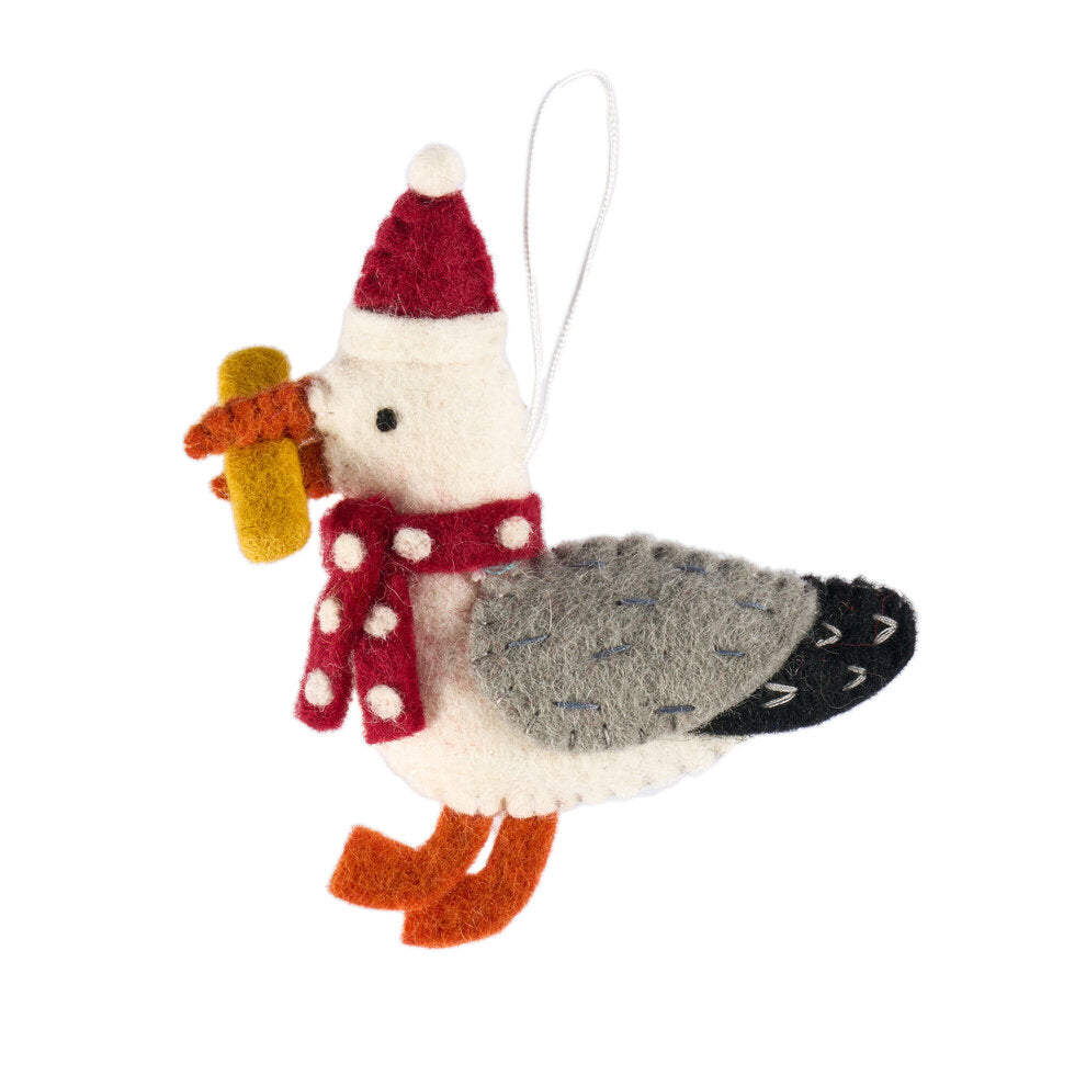 Pashom seagull with chip hanging decoration