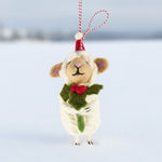 Pashom hanging sheep with holly decoration