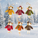 Pashom Mice in Snowflake sweater hanging decoration