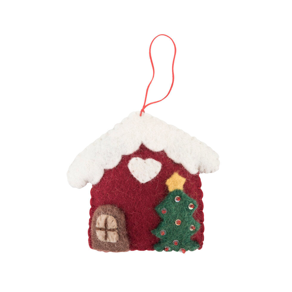 Pashom Christmas House with Tree Hanging Decoration
