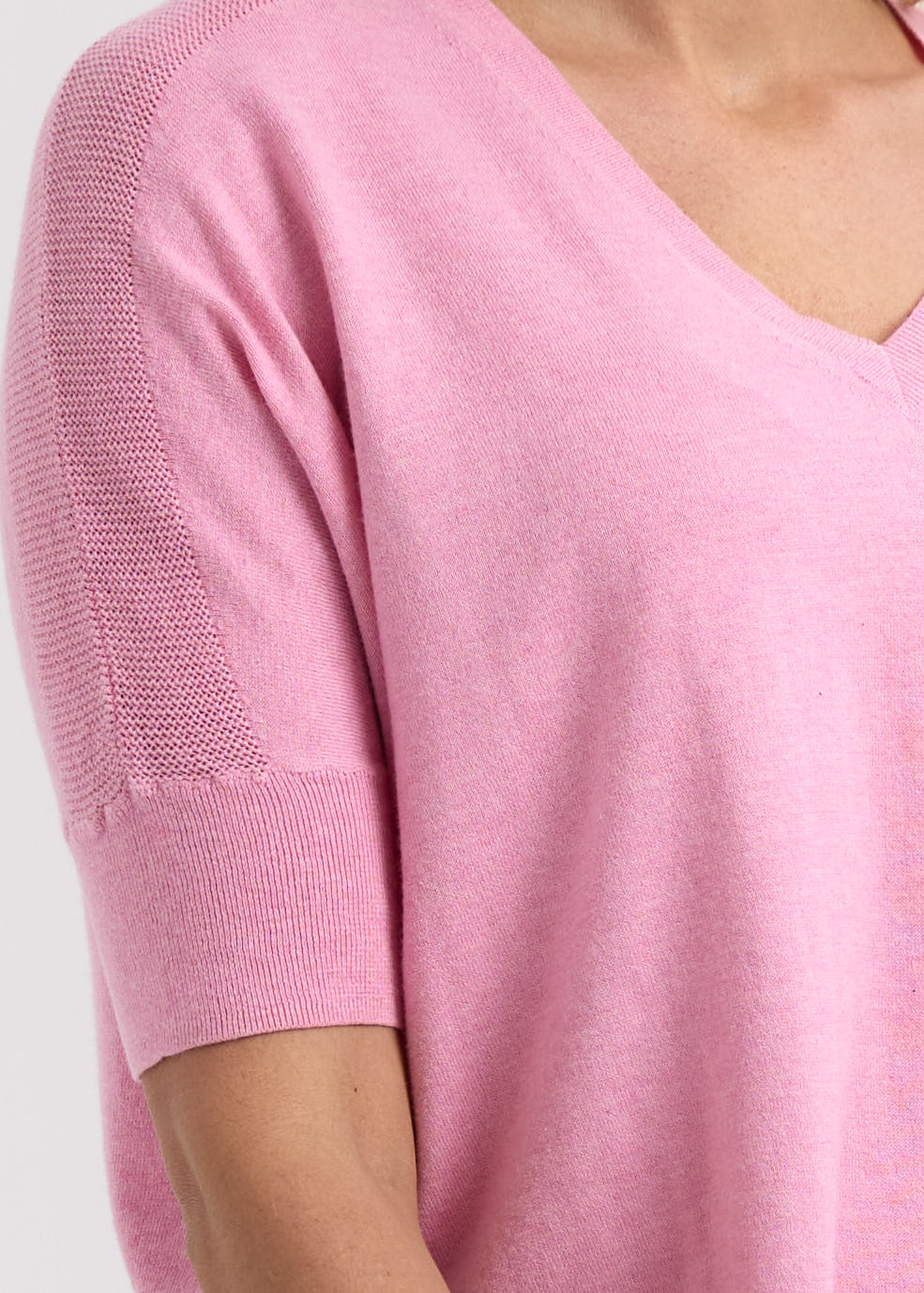 Zacket & Plover Silk blend Pointelle Shoulder Top