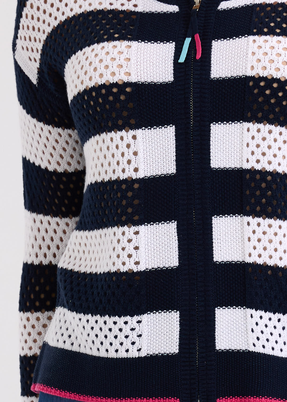 Zacket & Plover Pointelle Zip Cardigan - Navy
