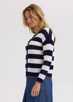 Zacket & Plover Pointelle Zip Cardigan - Navy