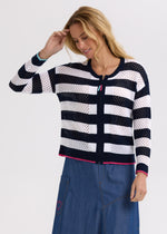 Zacket & Plover Pointelle Zip Cardigan - Navy