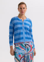 Zacket & Plover Pointelle Zip Cardigan - Navy