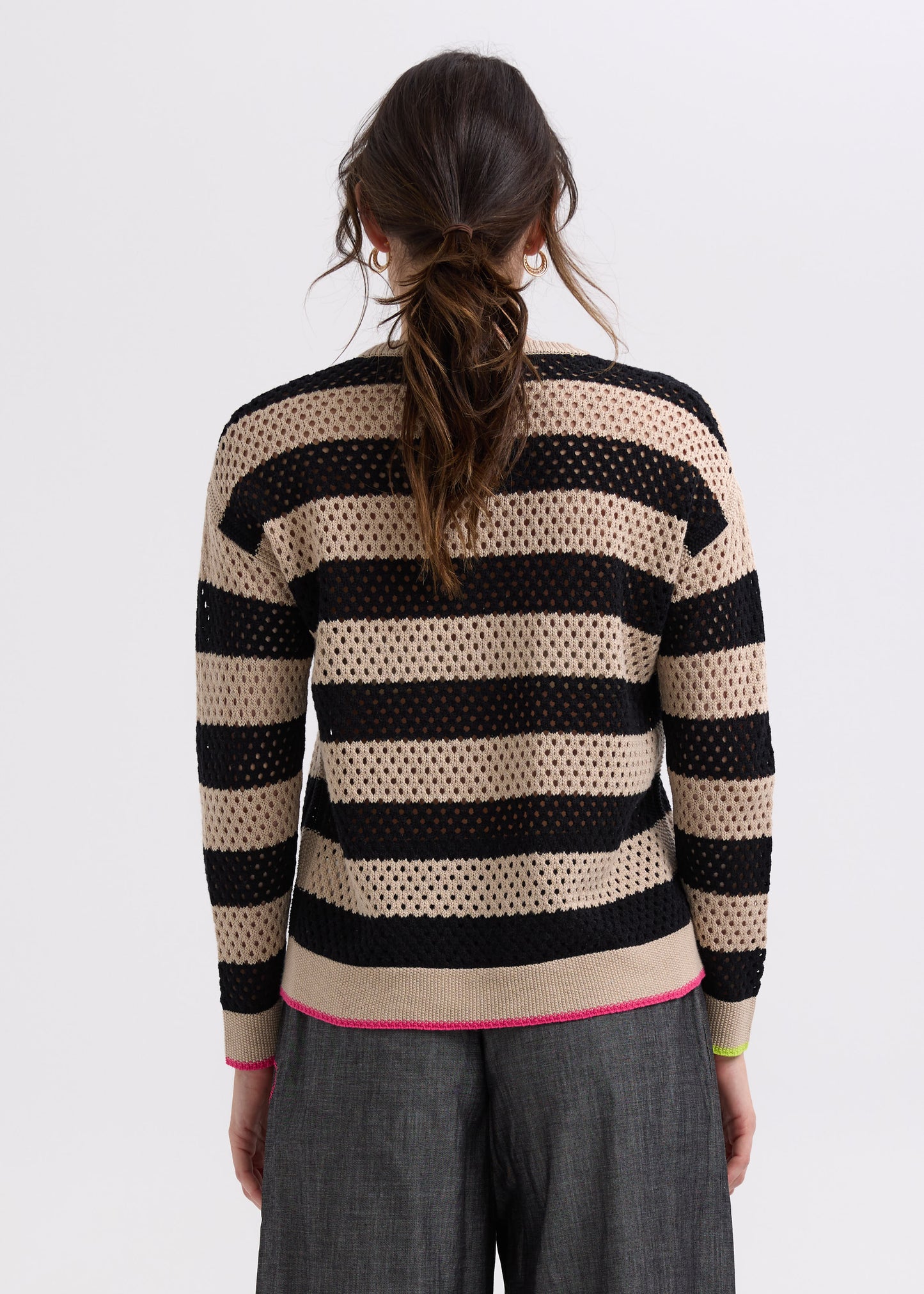 Zacket & Plover Pointelle Zip Cardigan - Navy