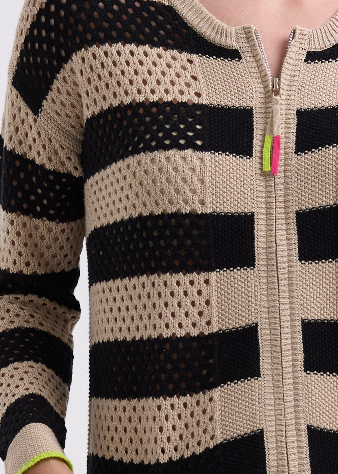 Zacket & Plover Pointelle Zip Cardigan - Navy