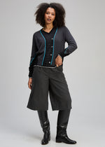 Z&P Dual Stitch Cardigan - Black