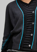 Z&P Dual Stitch Cardigan - Black