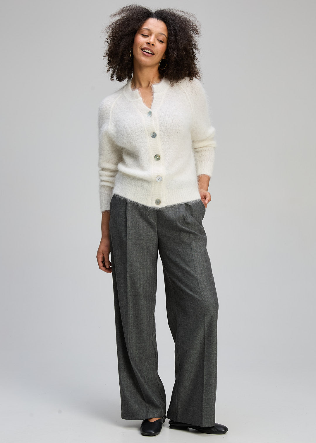 Z&P Alpaca Cardi - White