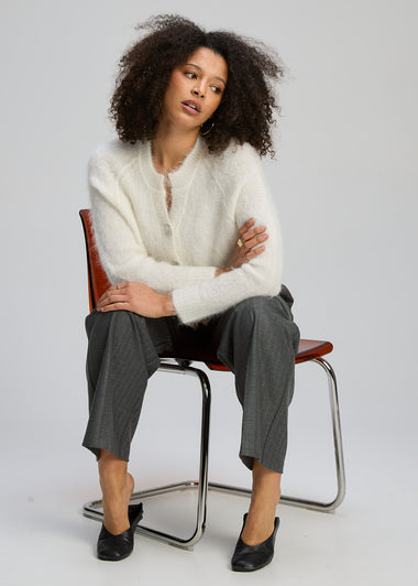 Z&P Alpaca Cardi - White