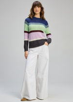 Z&P Kid Mohair Lines Crew -Lilac Mist