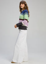 Z&P Kid Mohair Lines Crew -Lilac Mist