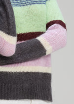 Z&P Kid Mohair Lines Crew -Lilac Mist