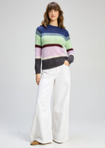 Z&P Kid Mohair Lines Crew -Lilac Mist