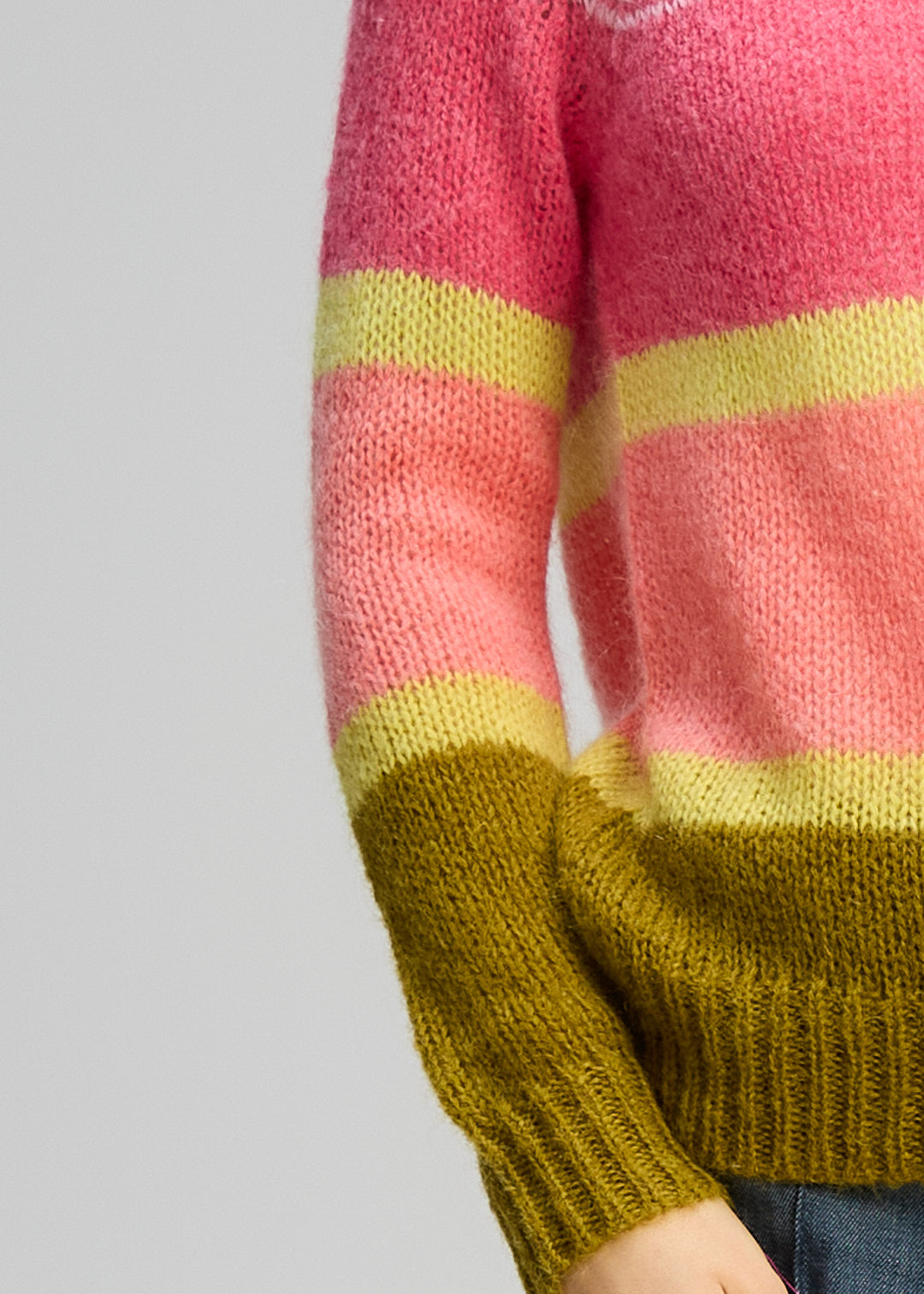 Z&P Kid Mohair Lines Crew - Neon Sorbet