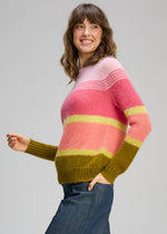 Z&P Kid Mohair Lines Crew - Neon Sorbet