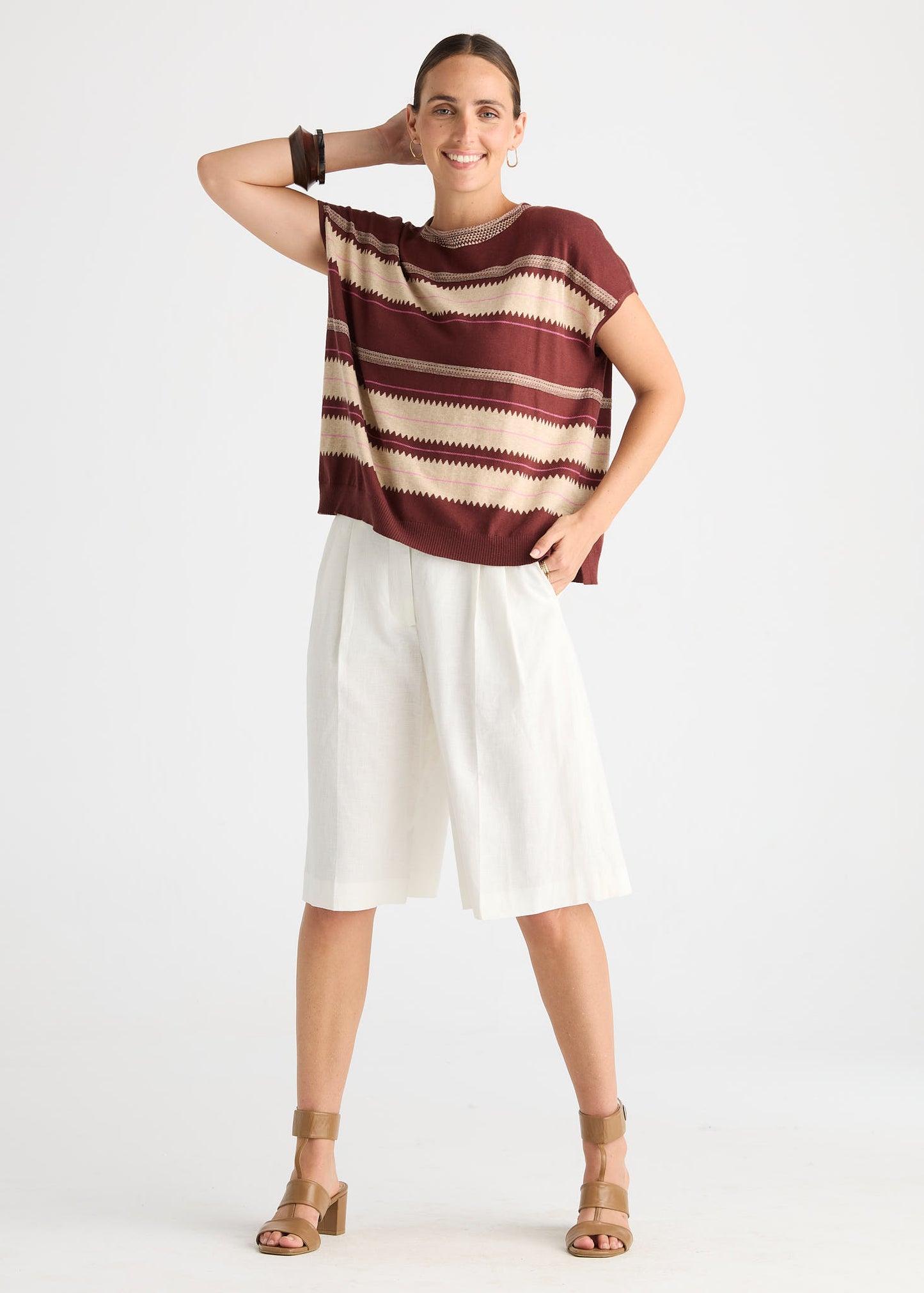 Zig Detail Top from Zacket & Plover - Sangria