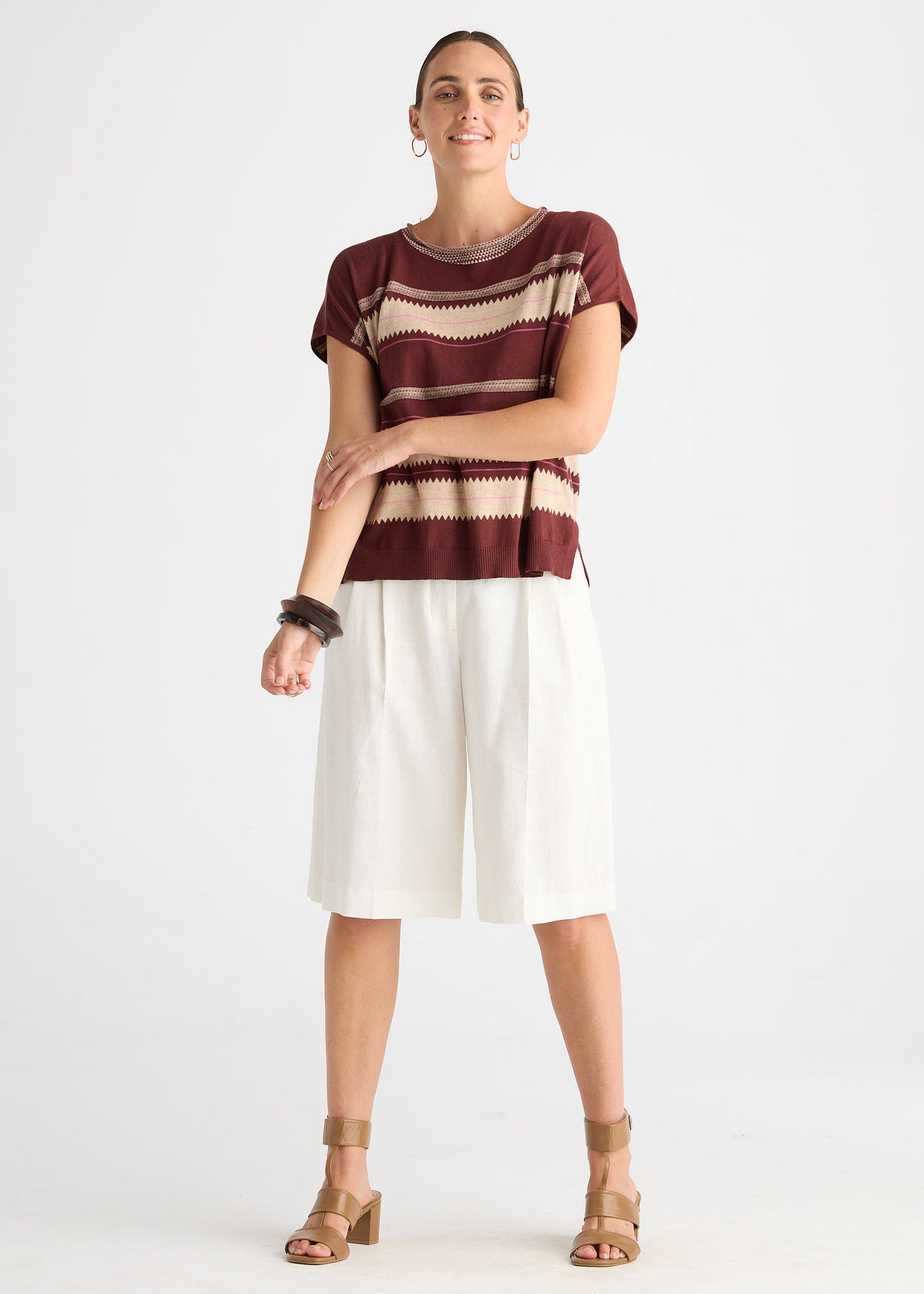 Zig Detail Top from Zacket & Plover - Sangria