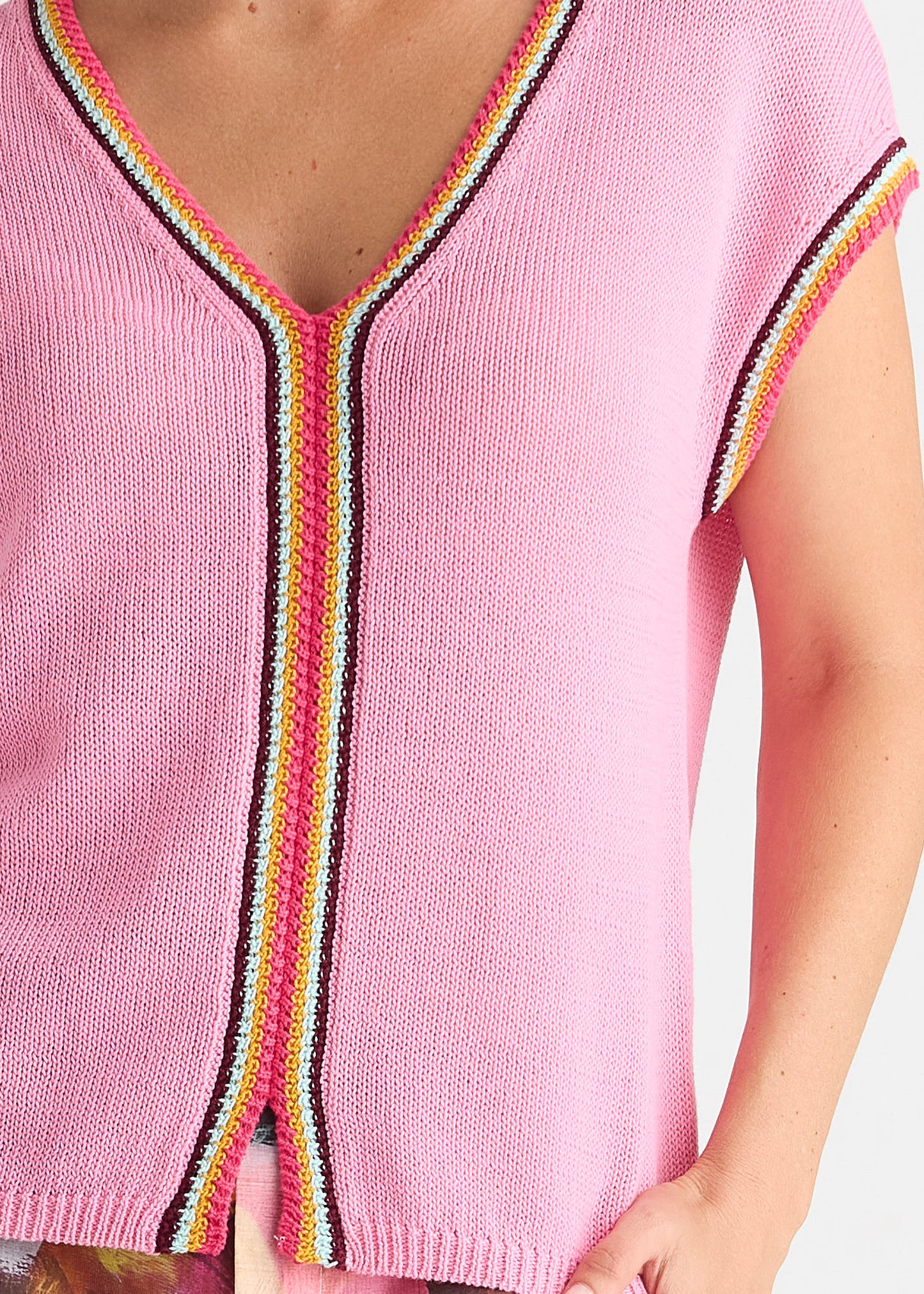 Crochet Trim Tank from Zacket & Plover - Begonia Park colour