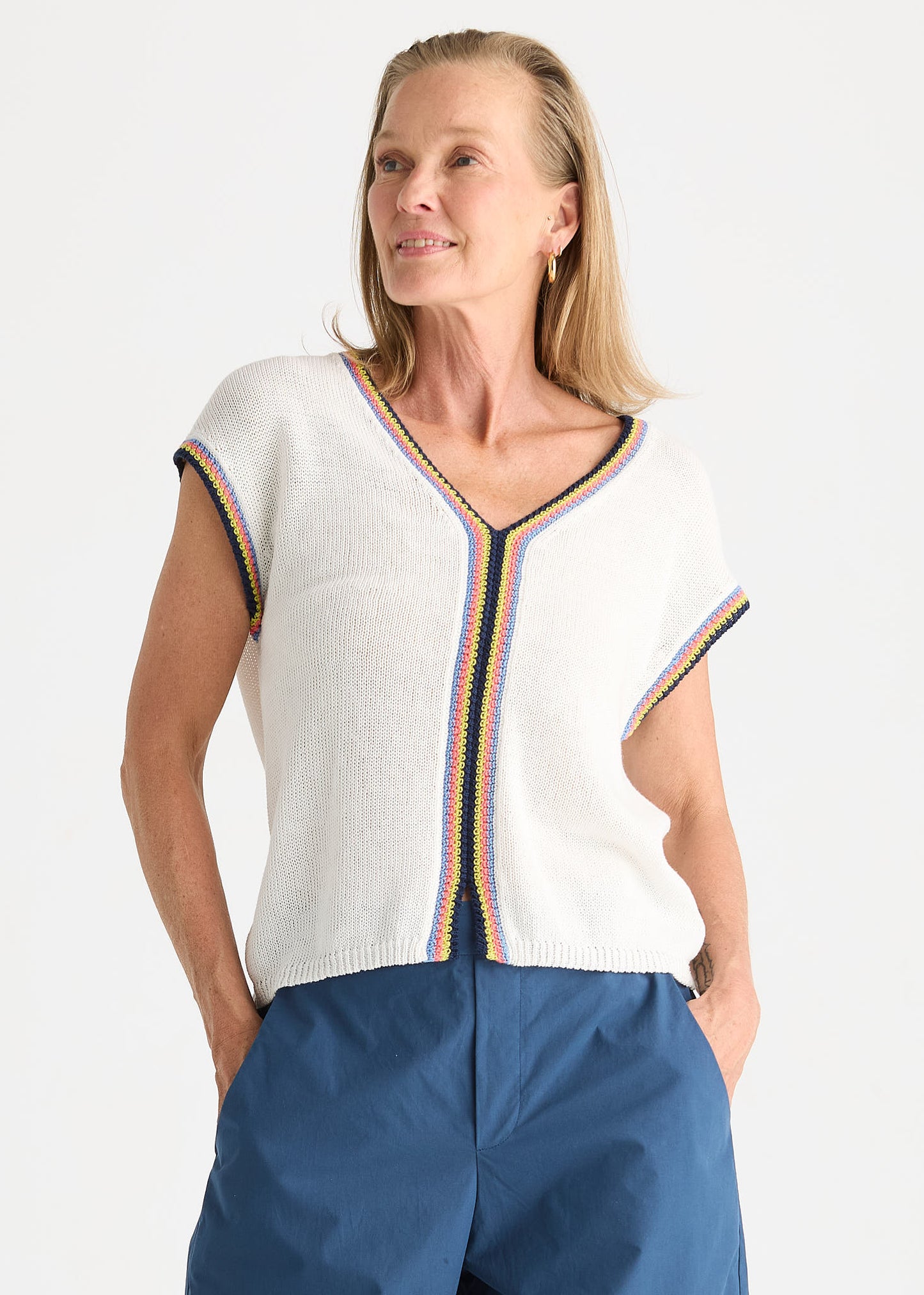 Crochet Trim Tank from Zacket & Plover - White colour