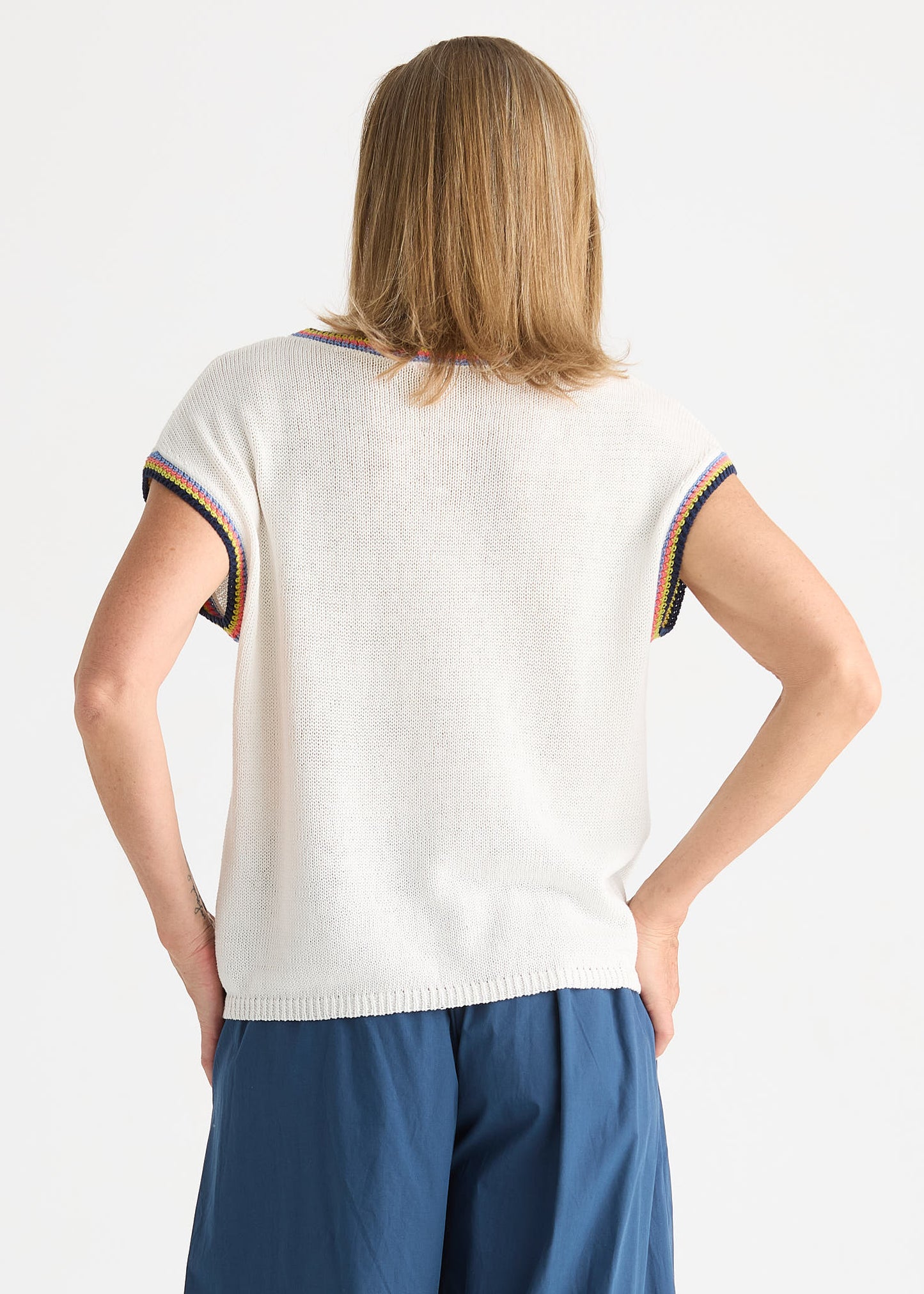 Crochet Trim Tank from Zacket & Plover - White colour