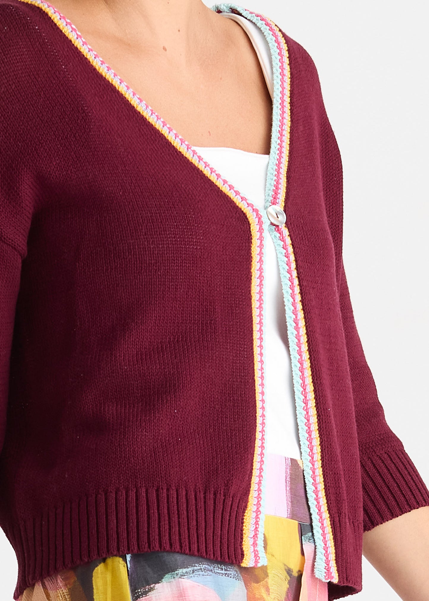 Crochet Trim Cardi from Zacket & Plover - Dak Ruby