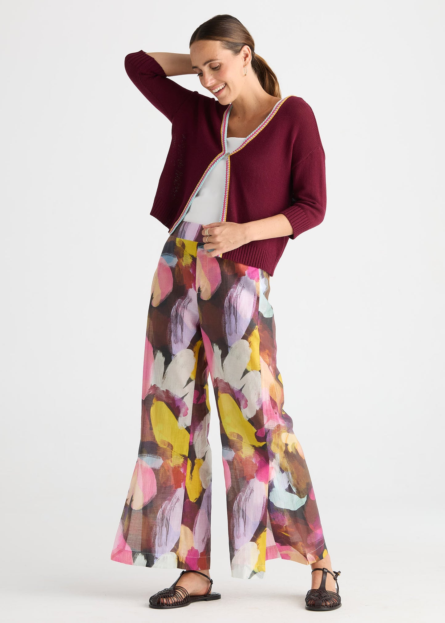 Crochet Trim Cardi from Zacket & Plover - Dak Ruby