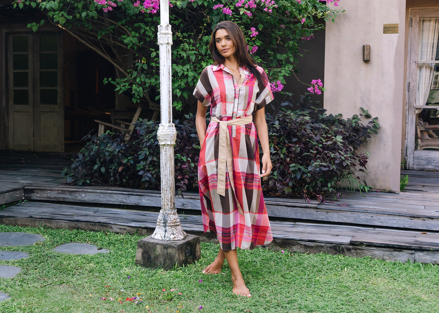 Checked Cotton Dress from Zacket & Plover