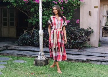 Checked Cotton Dress from Zacket & Plover
