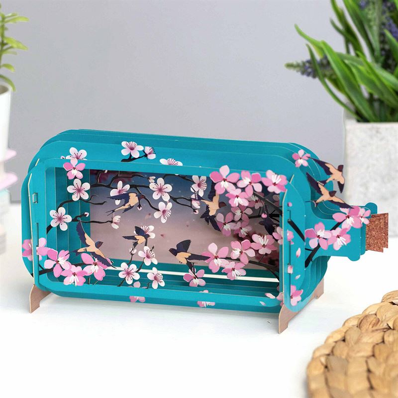 Alljoy Design - Cherry And Swallows - Message In A Bottle Card