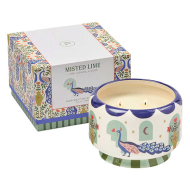 Paddywax A Dopo 680g Peacock Ceramic Candle - Misted Lime