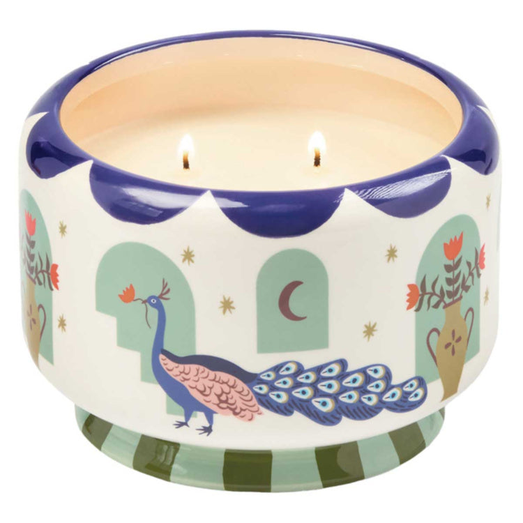 Paddywax A Dopo 680g Peacock Ceramic Candle - Misted Lime