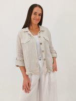 Roma Linen Shirt Jacket - Natural Linen