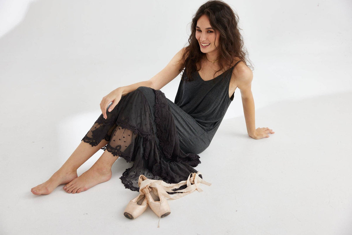 Evangeline Lace slip dress Mist Grey