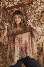 Ariel chiffon blouse - Antique Rose