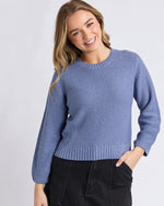 Foxwood Blair long sleeve knit top in Country Blue