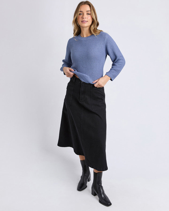 Foxwood Blair long sleeve knit top in Country Blue