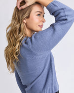 Foxwood Blair long sleeve knit top in Country Blue